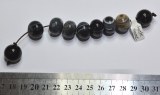 Boulier 7 perles agate noire + 2 perles - 15cm