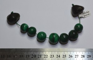 Boulier 7 perles malachite + 2 perles graines - 18cm