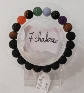 Bracelet protection 7 chakras + Lave - Perles 10mm